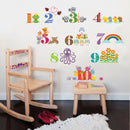muursticker junior cijfers met dieren 70 cm PVC