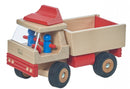 vrachtwagen 25 cm hout blank/rood