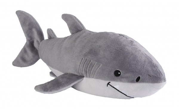 warmteknuffel haai 35 cm grijs