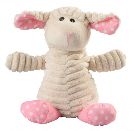 warmteknuffel lammetje 27 cm wit/roze