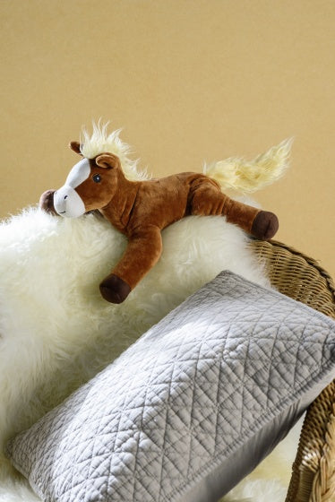 warmteknuffel pony 36 cm bruin