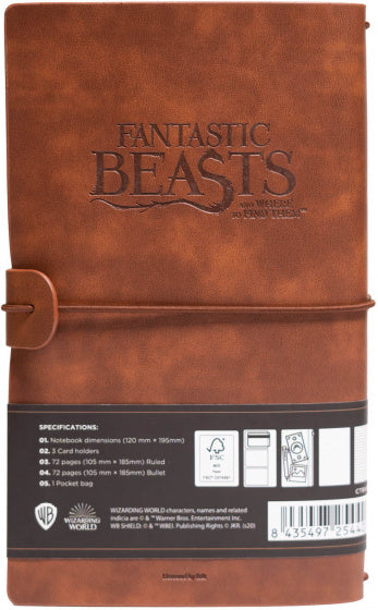 notitieboek Fantastic Beasts imitatieleer bruin
