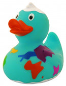 Badeend 8 x 7 x 8 cm plastic blauw per stuk