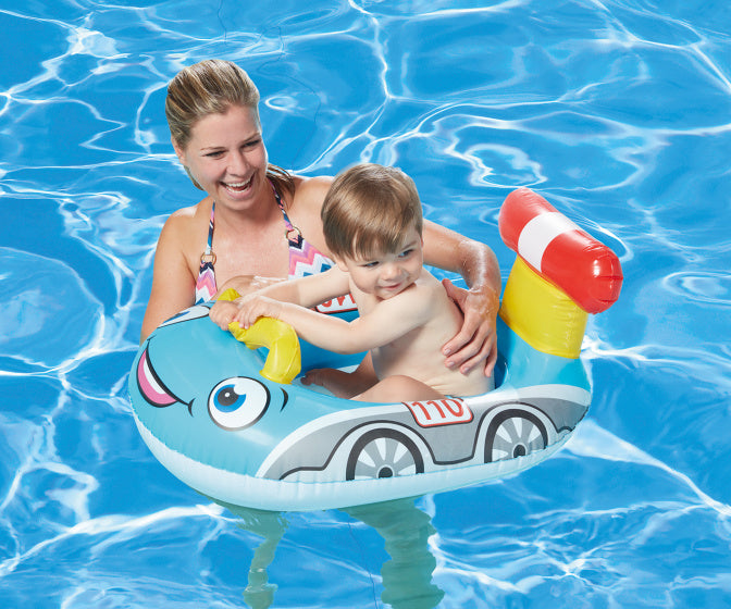 opblaasauto junior 75 x 58 cm PVC blauw