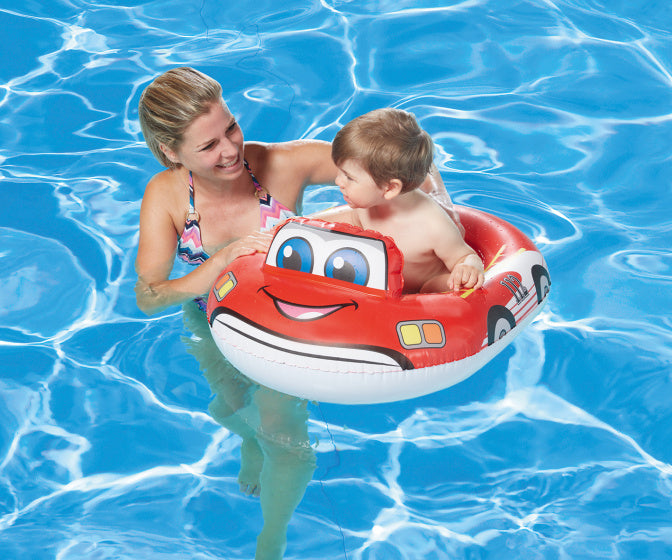 opblaasauto junior 75 x 58 cm PVC rood