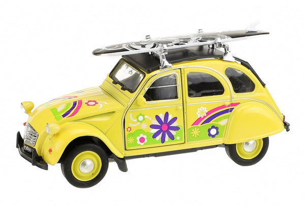 Citroën 2CV geel 11,5 cm