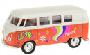 hippie Volkswagen bus oranje 10,5 cm