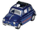 schaalmodel Fiat 500 die-cast 1:48 donkerblauw