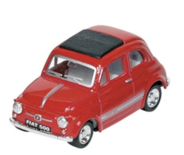 schaalmodel Fiat 500 die-cast 1:48 rood