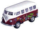 schaalmodel Volkswagen T1 Flower Power metaal 1:64 bruin