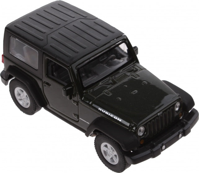 schaalmodel Jeep Wrangler Rubicon 1:34 11 cm zwart