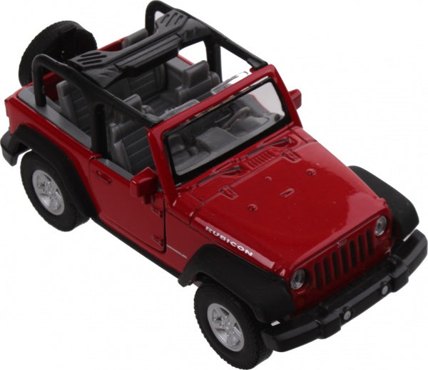 schaalmodel Jeep Wrangler Rubicon Cabrio 1:34 rood 11 cm