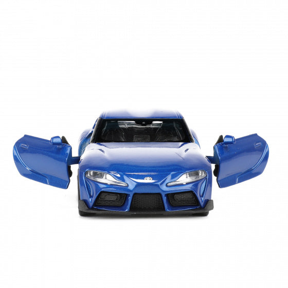 schaalmodel Toyota Supra 11 cm staal blauw