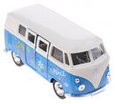 schaalmodel Volkswagen bus met print blauw