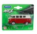 schaalmodel Volkswagen T1 6,5 cm alu 1:60 rood/wit
