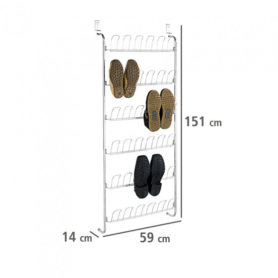 deurrek voor schoenen 151 cm staal zilver