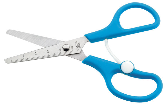kinderschaar 13 cm staal blauw/zilver