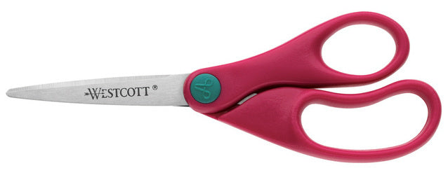 kinderschaar junior 13 cm staal zilver/roze