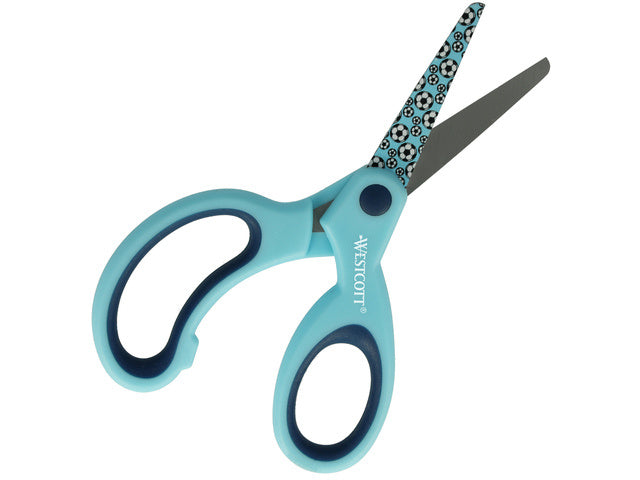 kinderschaar softgrip junior 13 cm staal blauw