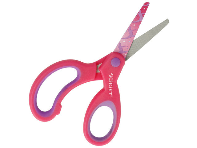 kinderschaar softgrip junior 13 cm staal roze