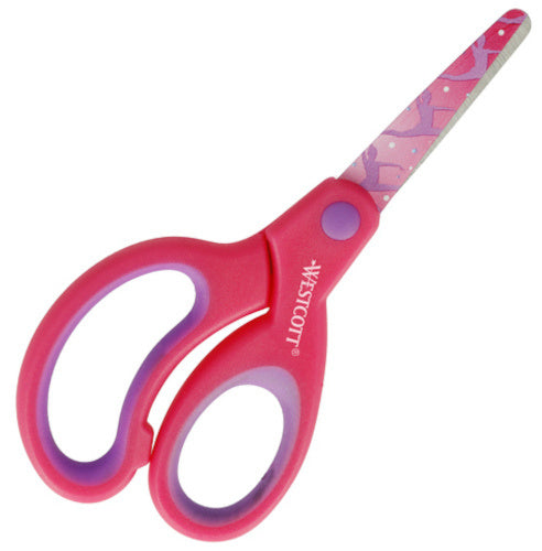 kinderschaar softgrip junior 13 cm staal roze