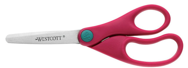 schaar junior 13 cm staal zilver/roze