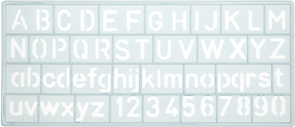 sjabloon cijfers en letters 10 mm transparant