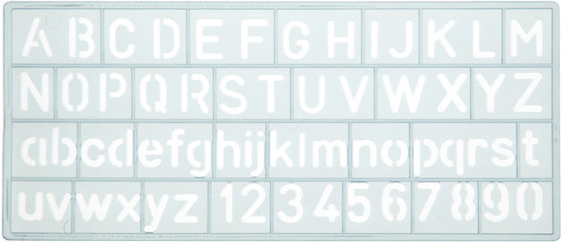 sjabloon cijfers en letters 10 mm transparant
