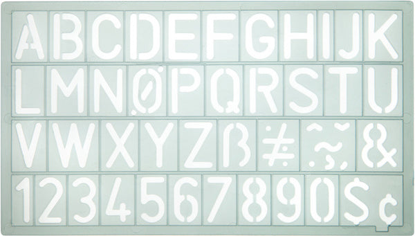 sjabloon cijfers en letters 20 mm transparant