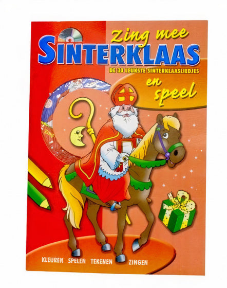 speel-/liedjesboek + CD Sint junior papier rood 2-delig