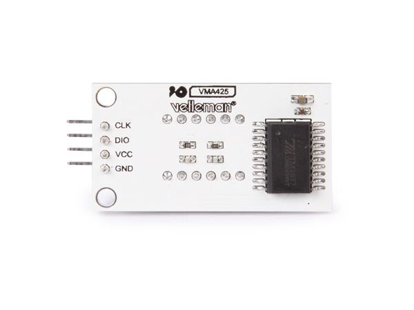 display 4-digit met driver 3.3/5V DIO CLK wit/zwart
