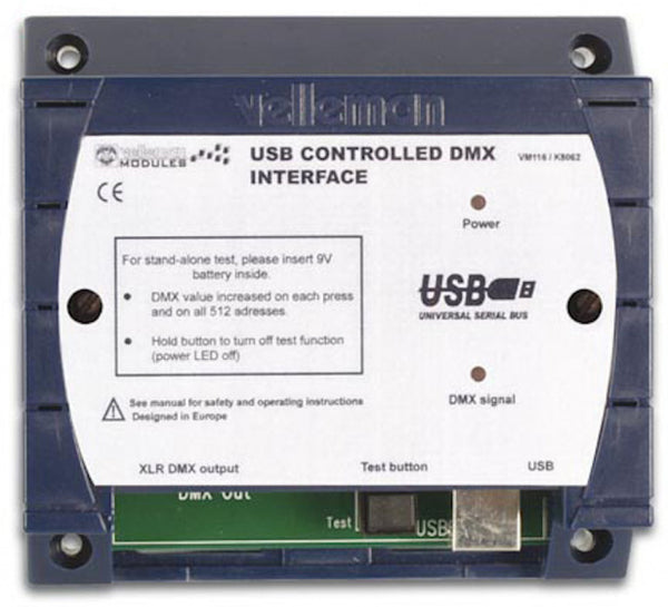 DMX-controller USB 106 mm 512 kanalen donkerblauw