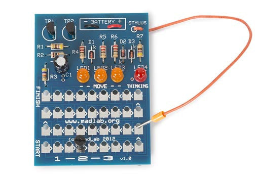 elektronische kit 1-2-3 MadLab 9V 70 x 50 x 16 mm blauw