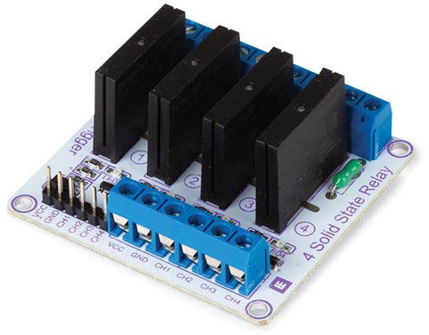 SSR-module optocoupler 5V DC 4 kanalen 55 x 57 mm