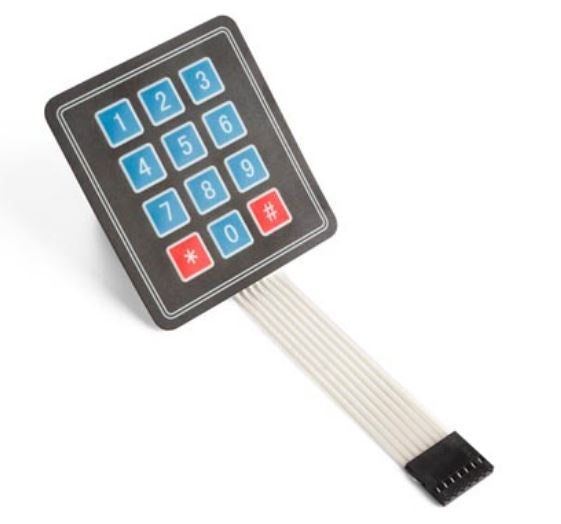 membraantoetsenbord 7 x 7,7 cm zwart/blauw
