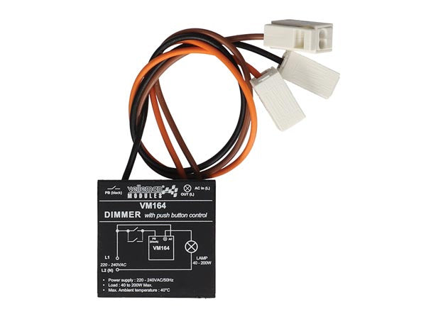 miniatuurdimmer 40-200W 40 x 40 x 20 mm zwart