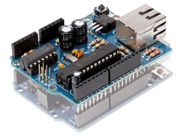 shield Ethernet Arduino 68 x 53 mm blauw/zwart