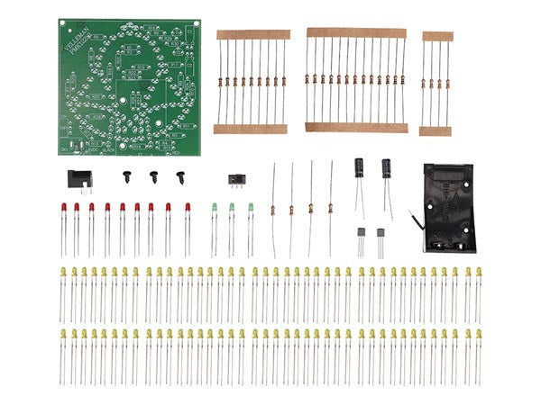 soldeerkit geanimeerde klok 83 leds 87 x 84 mm 9V