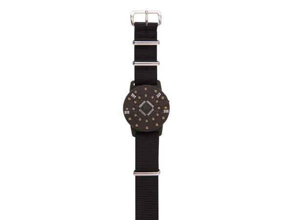 soldeerkit horloge led 35 x 9,6 mm synthetisch zwart