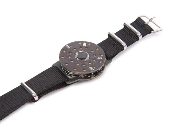 soldeerkit horloge led 35 x 9,6 mm synthetisch zwart