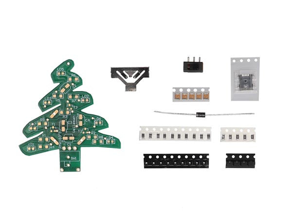 soldeerkit kerstboom SMD usb 63 x 57 mm 5V groen/rood