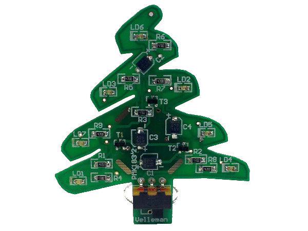 soldeerkit kerstboom SMD usb 63 x 57 mm 5V groen/rood