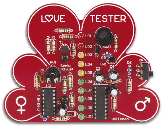 soldeerkit liefdesmeter 10,5 x 8 cm staal rood