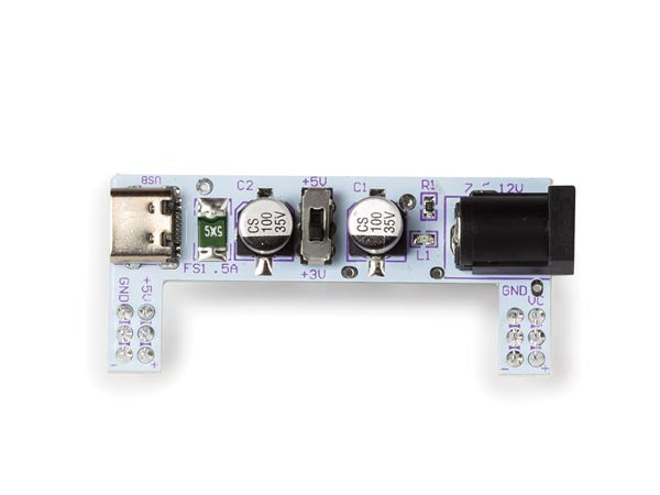 voedingsmodule Breadboard 54,5 x 24,0 x 21,0 mm zilver