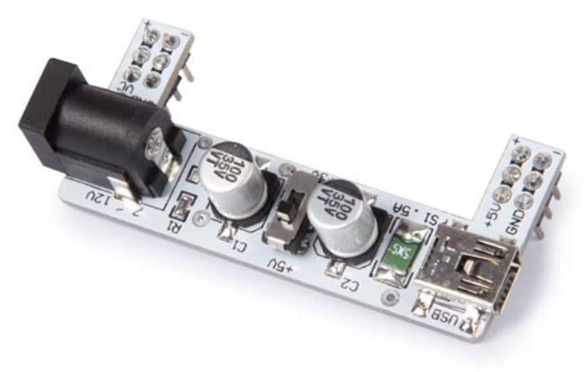 voedingsmodule voor breadboard 2-kanalen 3,3/5V staal