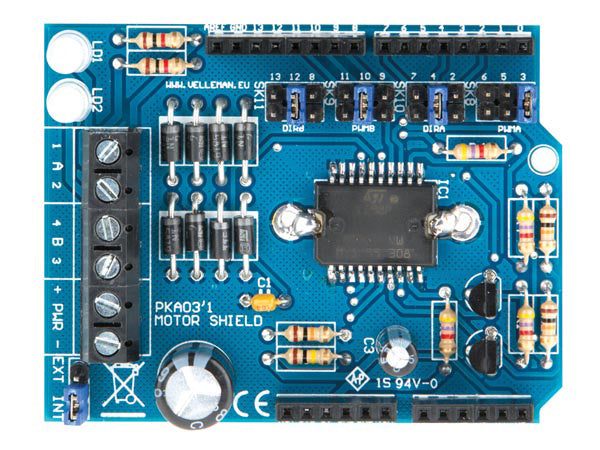 Whadda Motor & Power shield Arduino 68 x 53 mm blauw