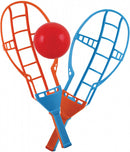 gooi- en vangspel Trac-Ball 55 cm blauw/rood 3-delig