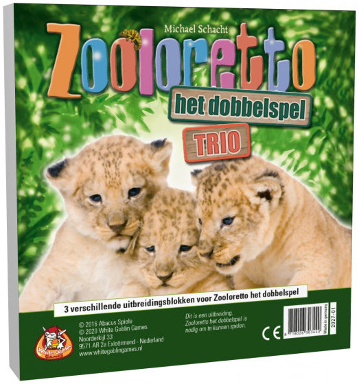 dobbelspel Zooloretto Trio Bloks hout/papier