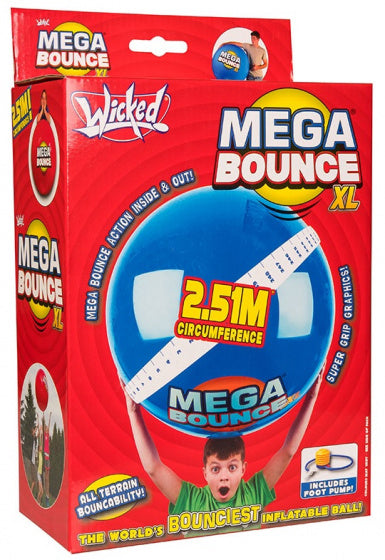 stuiterbal Mega Bounce XL 2,51 meter rubber blauw 2-delig