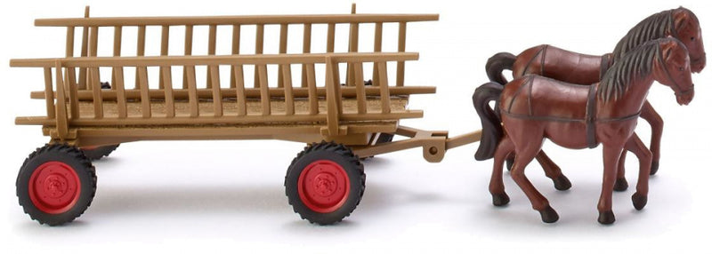 miniatuur-paard en wagen 1:87 bruin